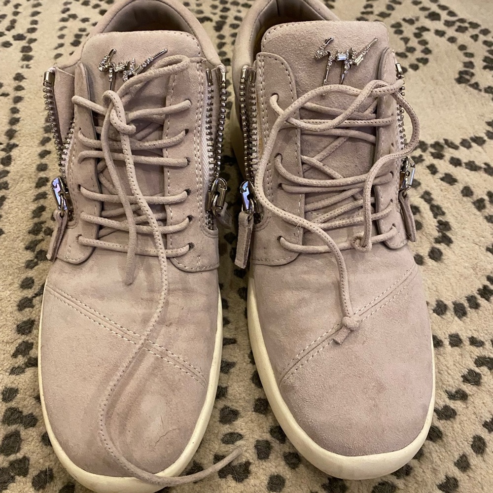 giuseppe zanotti zipper sneaker purple / gray suede 39